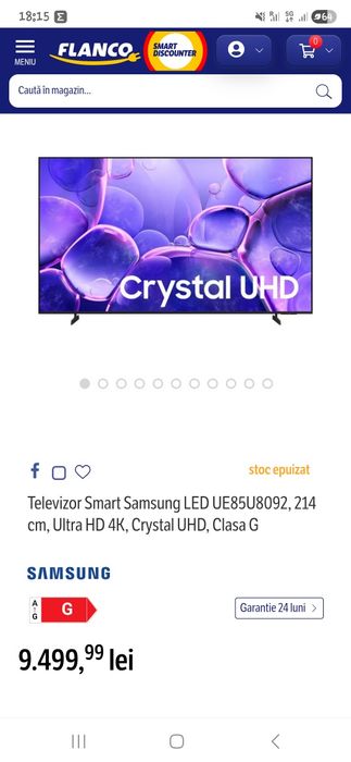 Televizor Smart Samsung Crystal Led