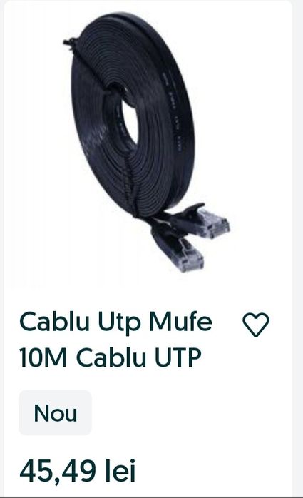 Cablu Utp Mufat Cablu UTP Gigabit Cablu Utp Sertizat Cablu Net 1000Mbp