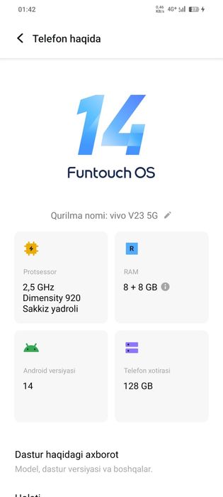 Vivo v23 5 g pul srochna kerak