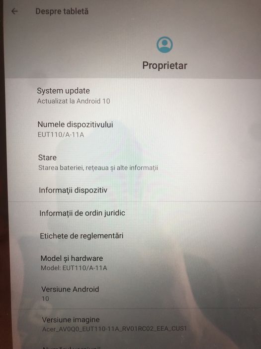 Tableta Acer ENDURO Urban T1 android 10 display 10 canoua la cutie