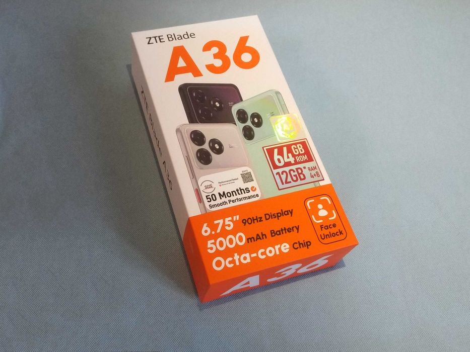 Смартфон ZTE Blade A36 2025 новый распакованный без скрытых дефектов