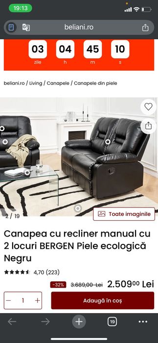 Vand canapea din piele