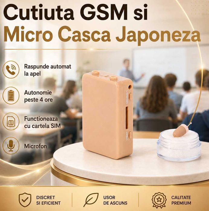Casti de Copiat Nedetectabile Fara Telefon cu Raspuns automat Cutie GSM cu cartela Casca de Copiat