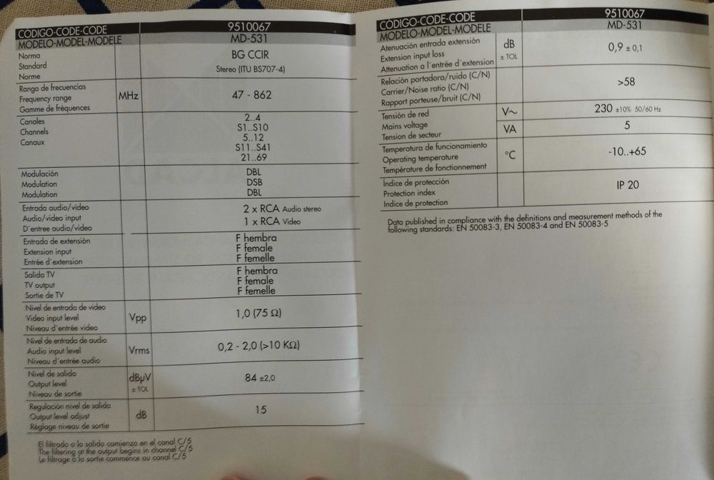 Modulator CATV programabil CCIR BG, Stereo