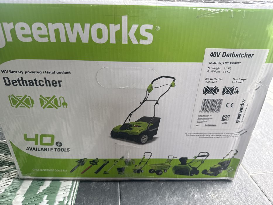 Scarificator greenworks 40 V, 35 cm , fara baterie inclusa