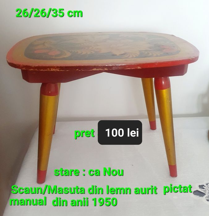 Scaun colectie/ lemn aurit pictat