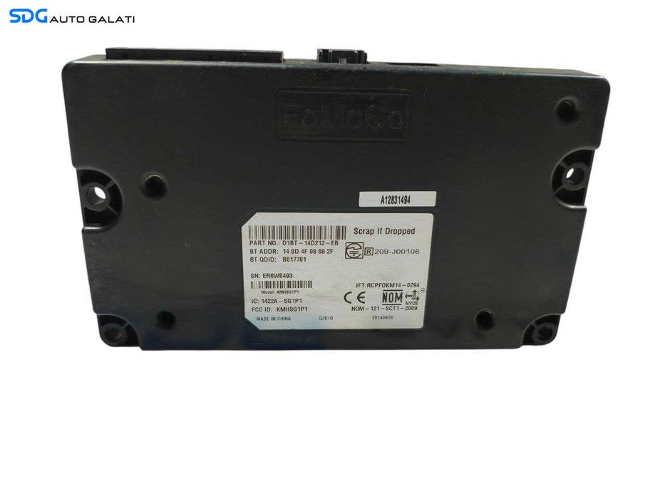 Unitate Modul Calculator Bluetooth Ford Focus 3 2010 - 2018 Cod A12831494 D1BT-14D212-EB [LR1156]