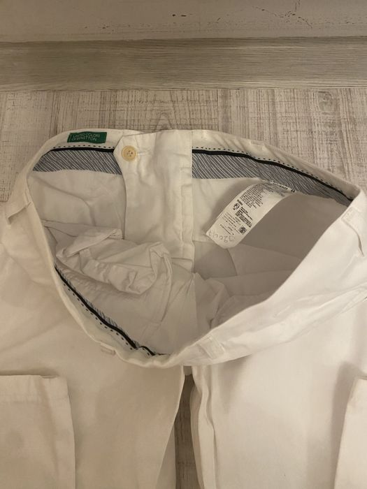 Pantalon benetton alb
