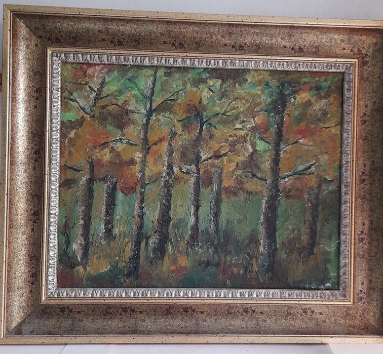 Tablou de colecție - Peisaj de toamnă, pictură în ulei pe pânză