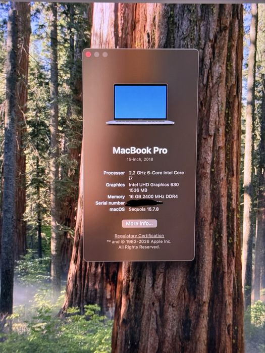 Macbook pro 15 i7 16/256