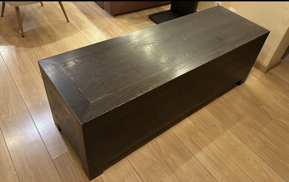 Масивен нисък шкаф – дъб, 160 х 52 х 55 см