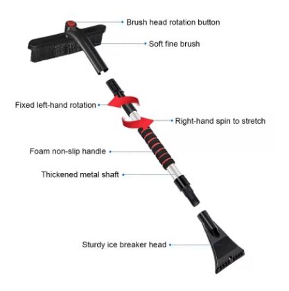 Стъргалка №3992 телескопична стъргалка за автомобилни стъкла за сняг и