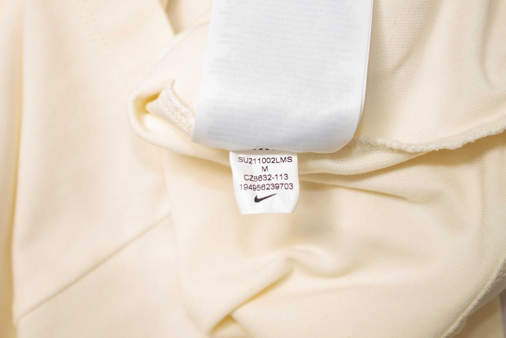 Nike Air оригинална дамска тениска кроп топ бледо жълта памук M