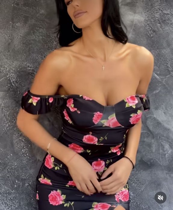 Rochie eleganta, model actual cu imprimeu floral