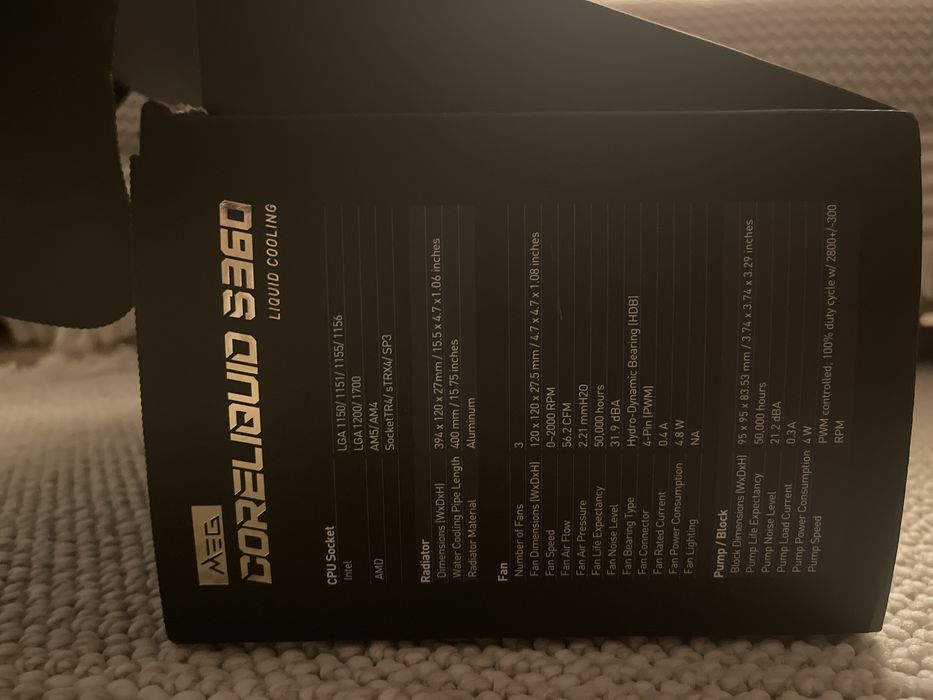 Охлаждение MSI Meg CoreLiquid S360