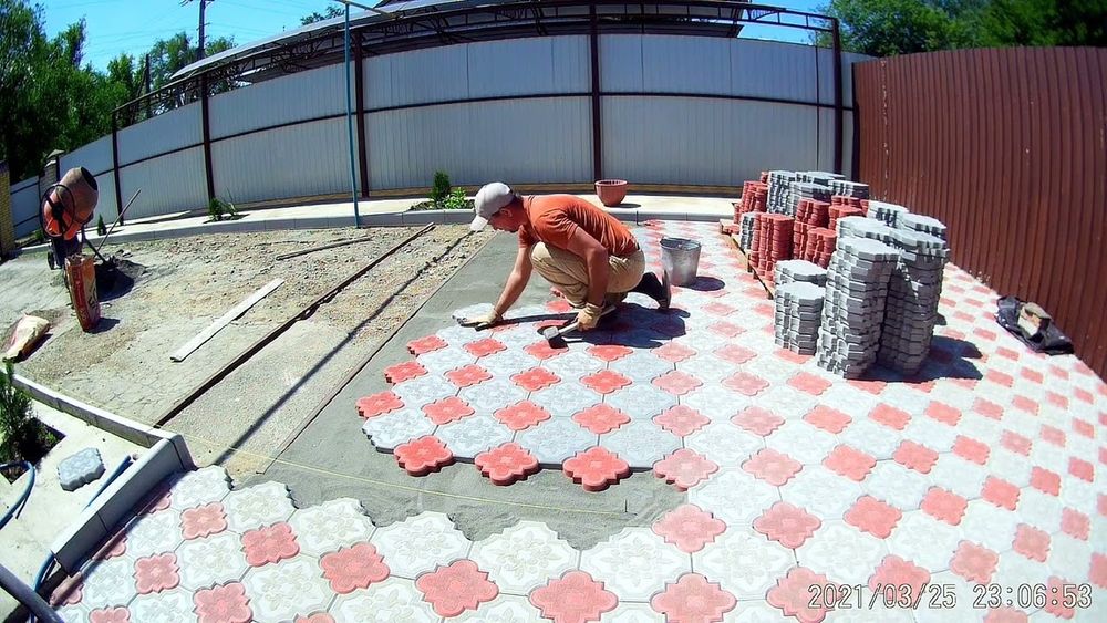 Укладка брусчатки. Тротуарная плитка
