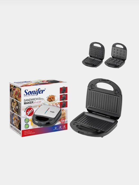 Sonifer 3в1 Тостер Вафельница Орешница  сендвичница sf-6153