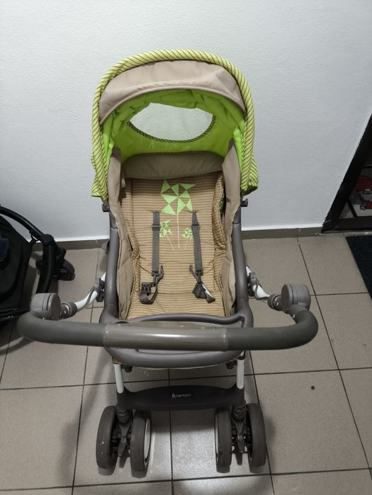 Carucior Landou, Bertoni, Combi, maner reversibil, Green & Beige Zephy