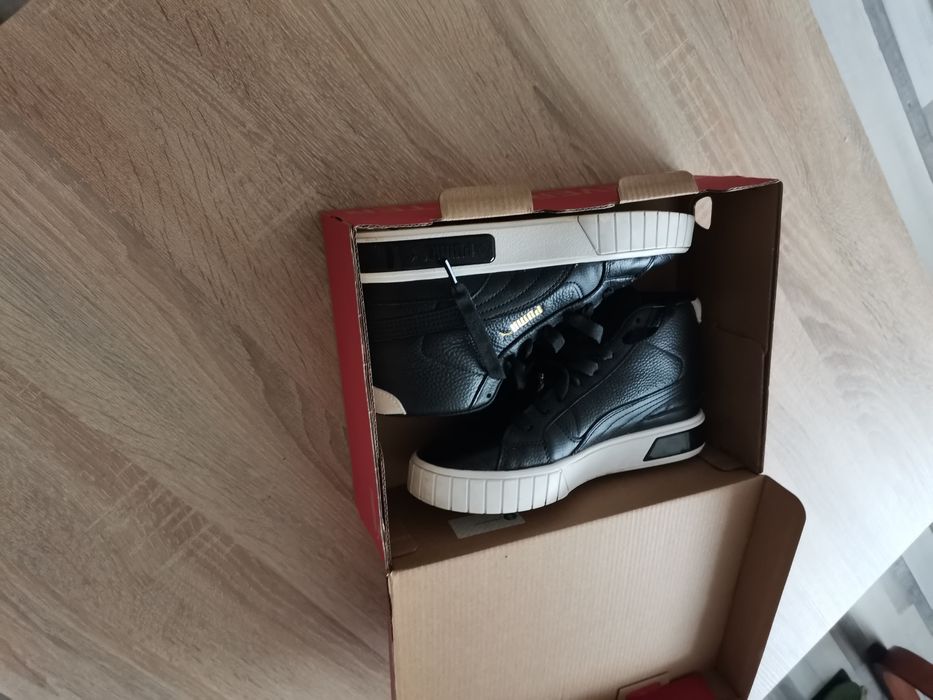 Adidasi copii fete, baieti Puma Cali Star Mid negru cu alb 37,5 Impeca