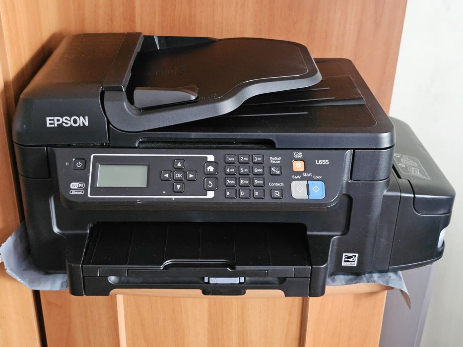 Imprimantă Multifuncțională Epson L655 – CISS, (Print / Scan / Copie / Fax), Duplex, Wi-Fi, ADF, Test Duze Impecabil, Uz ocazional