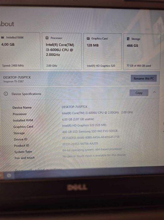 Лаптоп Dell Inspiron 15