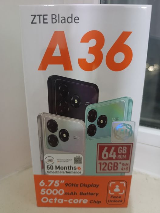 ZTE Blade A36 4/64 черный запечатанный