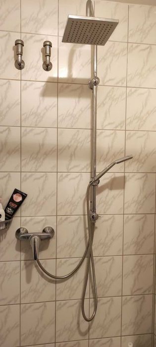 Хромиран горен душ комплект, смесител тип дъждовен душ Schütte