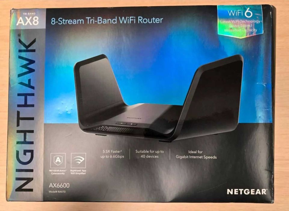 Netgear Nighthawk AX8 AX6600 8-Stream Tri-Band WiFi 6 Router, 6.6Gbps