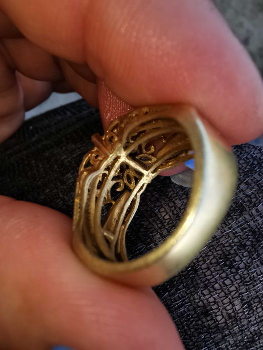 Inel placat cu aur, cu ametist