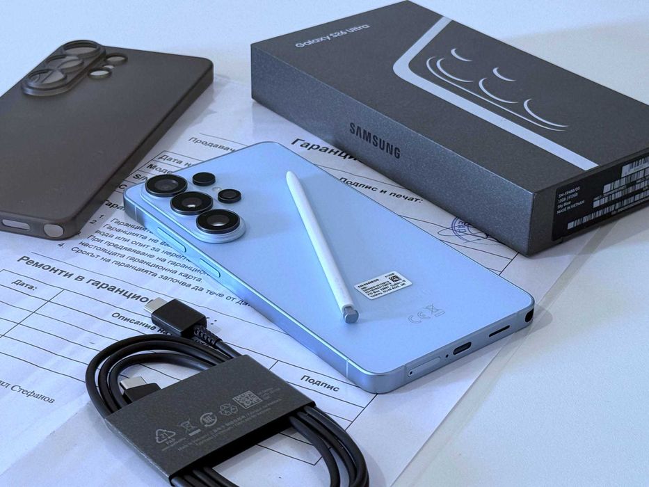 Бартер! НОВ! 24м.Гаранция! Samsung Galaxy S26 Ultra 512/12GB Sky Blue (Син) 13 Цикъла.