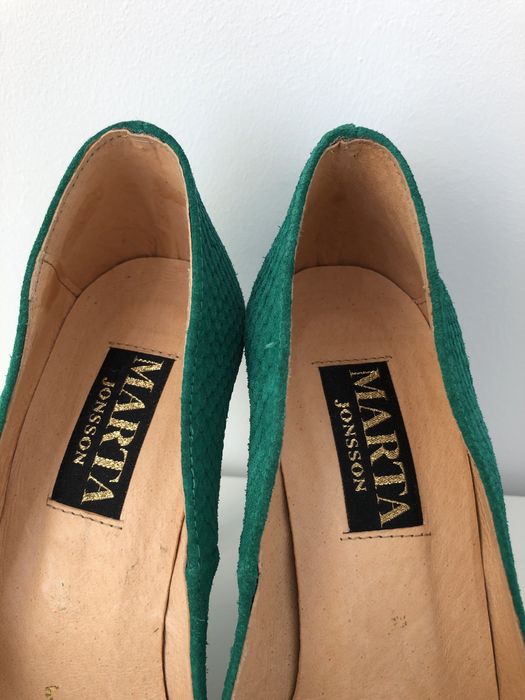 Pantofi verzi cu toc inalt