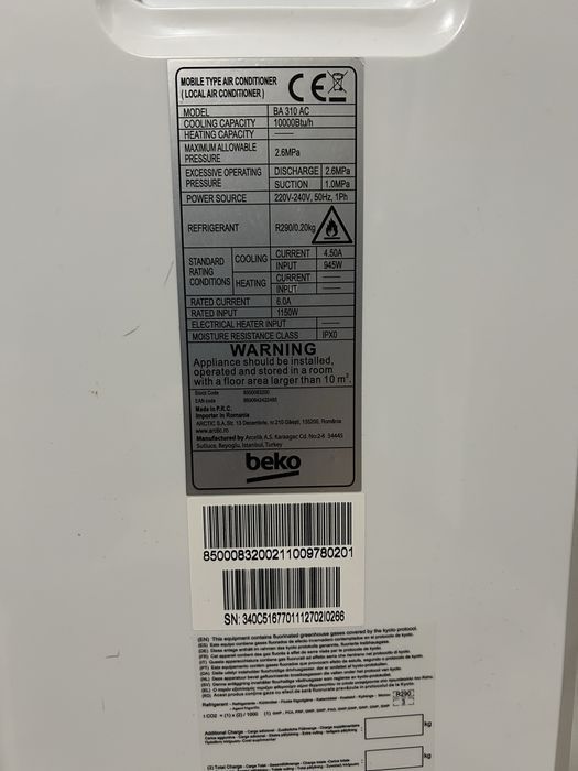 Clima portabila Beko