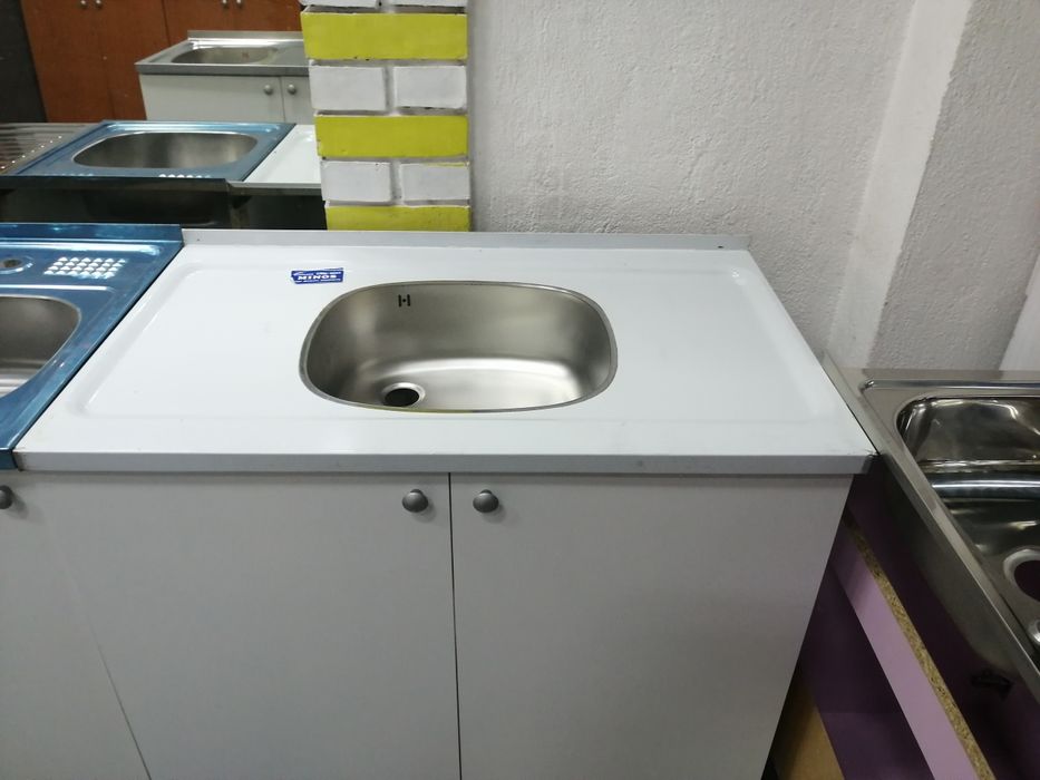 Нов  кухненски шкаф с мивка за кухня100/60 с средно корито за кухня.Ку