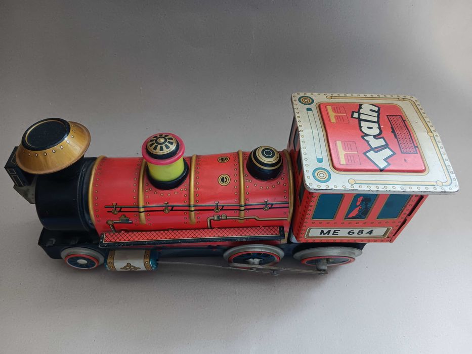 Jucarie Locomotiva din tabla Chinezeasca ME 684, de colectie,Perioada comunista RSR