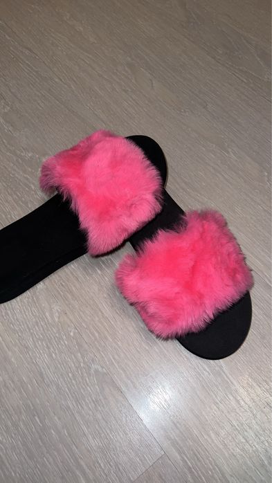 Papuci slapi roz fucsia cu blanita noi