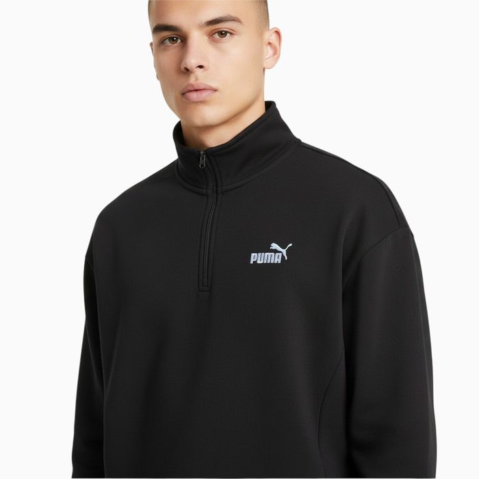Bluza Puma neagra cu fermoar scurt (1/4 zip), XL