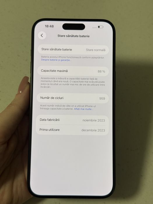iPhone 15 Pro Max 88% baterie