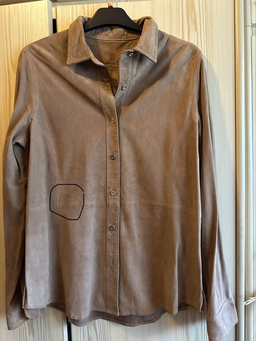 Camasa piele intoarsa Massimo Dutti,culoare camel