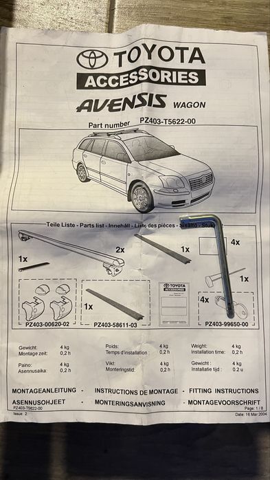 Bare transversale portbagaj Toyota Avensis Jeep Suzuki Samurai Thule