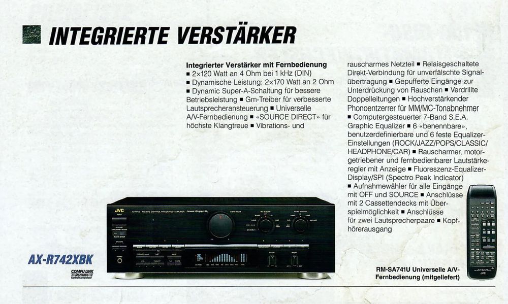 Усилитель JVC. AX R 742. С колонками PIONEER. CS-301