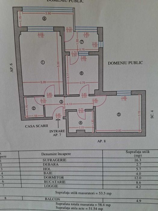 apartament 2 camere, etaj 1/4 orizont