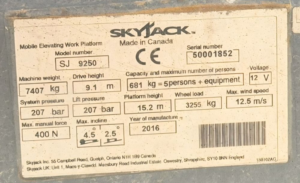 Nacela foarfeca SkyJack SJ9250