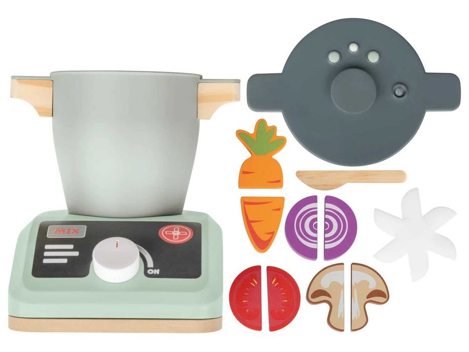 Дървени играчки за кухня Сейф Везна Тостер Кухненски робот Кошница