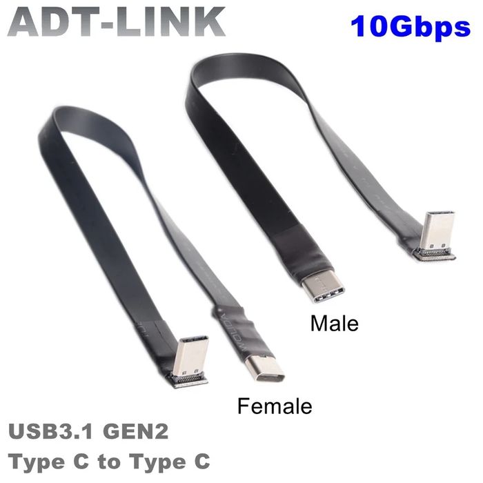Cablu 3m flat ADT Link 10Gbps Gen2 USB 3.1 Type C to Type C