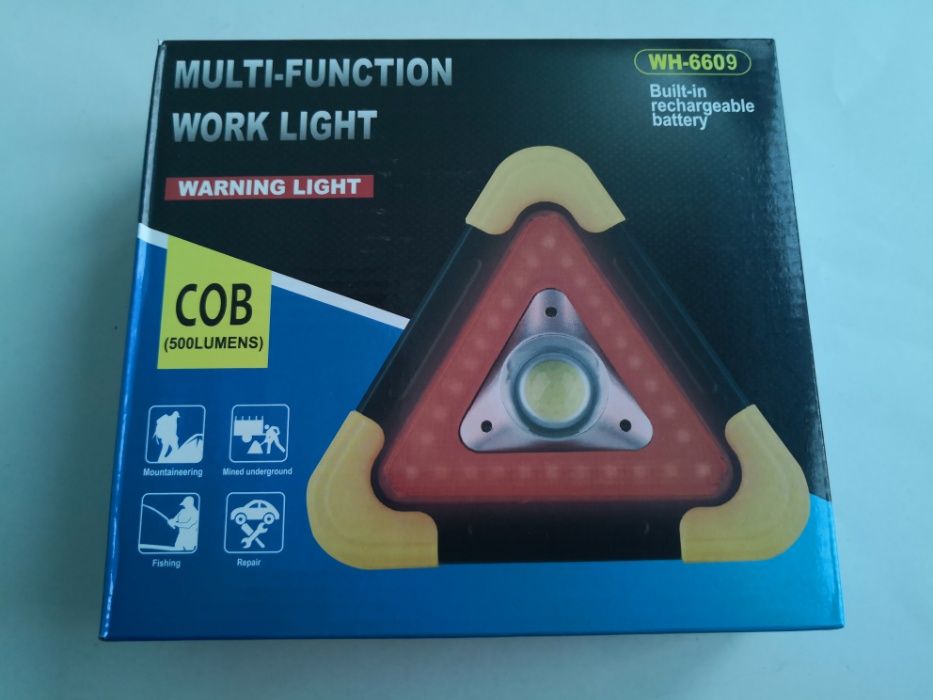 Triunghi reflectorizant 3in1 lanterna, baterie solara, triunghi