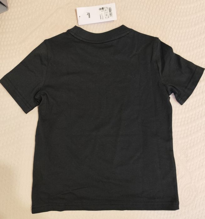 Tricou negru cu logo mărimea 128, unisex