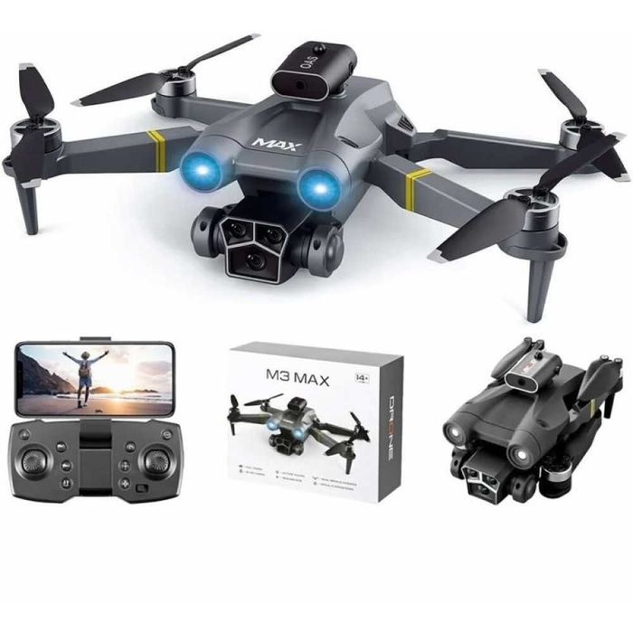 Дрон M3 Max с двойна камера, избягване на препятствия, WiFi FPV бебефон