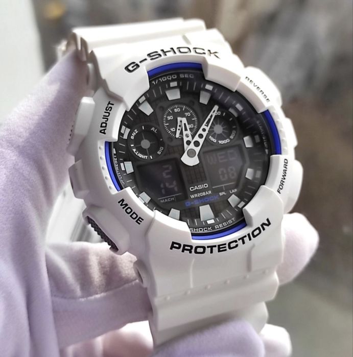 часы Casio G-Shock GA-100L-7AER в белом цвете
