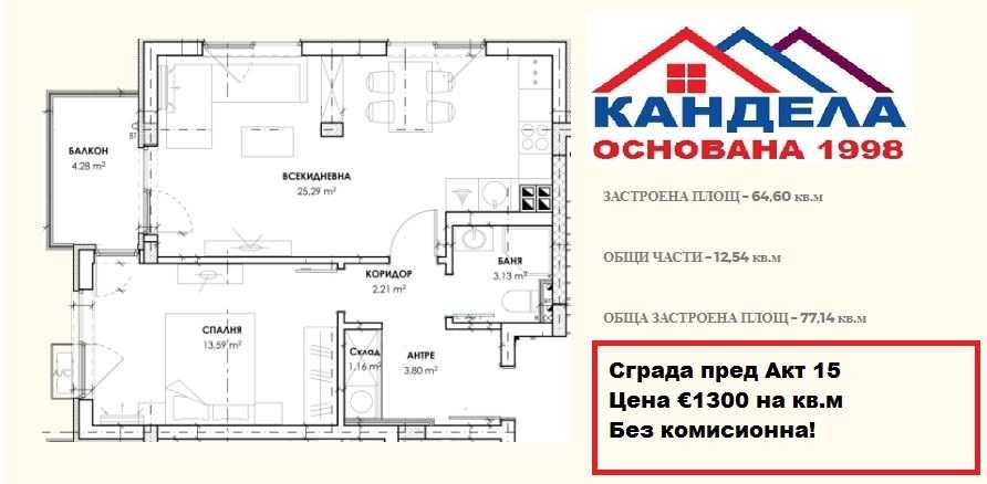 Продава се Двустаен апартамент в Пловдив, Западен - 64 кв.м за 1305 €/кв.м - Снимка #4