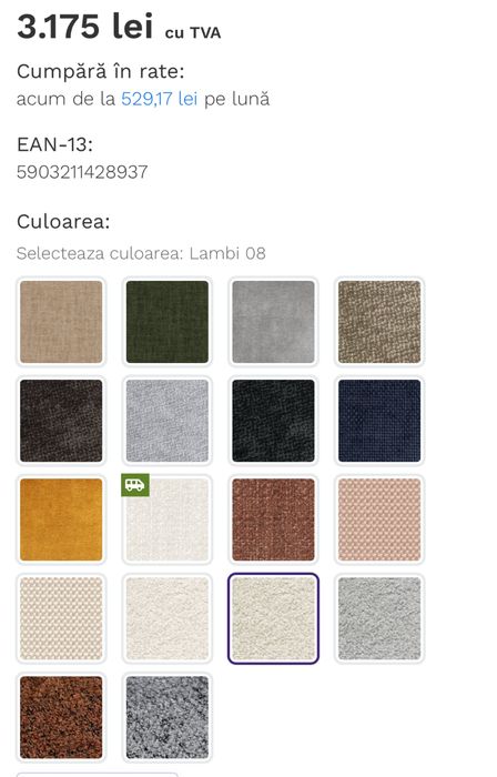 Coltar/Canapea exensibila noua